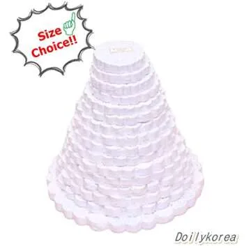 Doilykorea- 250pcs Premium 3.5 inch Round Lace paper doilies- Non-Dust, Clean Cut, Simple design: Party/Gift/for Cake Crafts/Home Decoration Weddings Table settings Placemat [3.5", pure White]