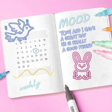 8 Color Shimmer Outline Markers Set for Crafting