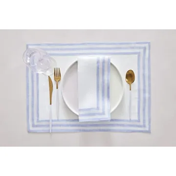Elegant 20x20 Inch Pure Linen Napkins Set of 4 for Dining