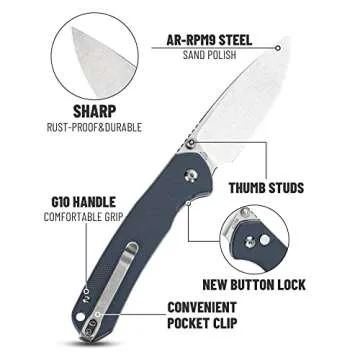 CJRB Folding Knife Pyrite EDC Pocket Knife with Clip