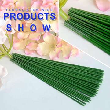 100 Pieces Floral Stem Wire for Crafting Arrangements