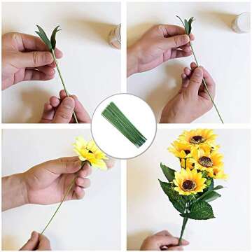 100 Pieces Floral Stem Wire for Crafting Arrangements