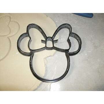THEMED MAGICAL MOUSE WITH BOW HEAD CARTOON CHARACTER LARGE COOKIE CUTTER MADE IN USA PR530L