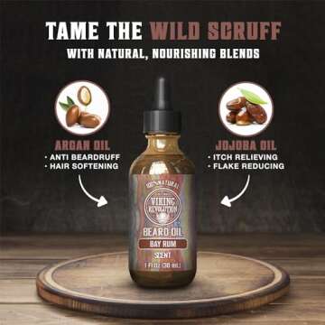 Viking Revolution Bay Rum Beard Oil - Natural Softener & Conditioner
