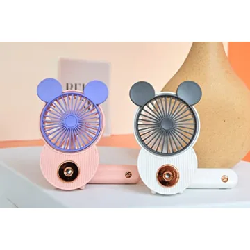 LACOVIA Mickey Mouse Mini Fan - Portable Misting & USB Rechargeable