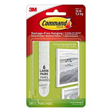 Command Large Picture Hanging Strips, Damage Free Hanging Picture Hangers, No Tools Wall Hanging Str...