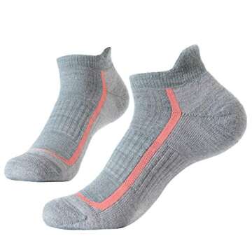 SOLAX 72% Men's and Women's Merino Wool Hiking Socks Outdoor Trail Trekking Cushioned Breathable Low Cut Ankle Socks 3 Pack