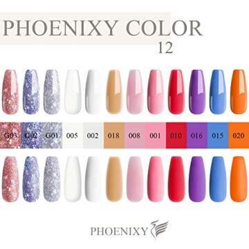 Phoenixy Poly Nail Gel Kit: 12 Vibrant Colors for Stunning Nail Art