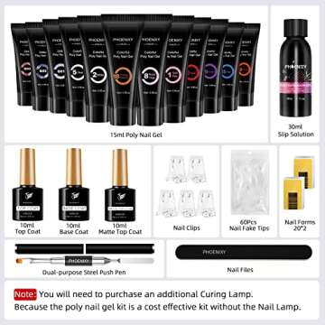 Phoenixy Poly Nail Gel Kit: 12 Colors for Gorgeous Nails