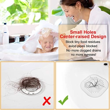 Hair Drain Catcher with Suction Cups for Bathroom & Shower