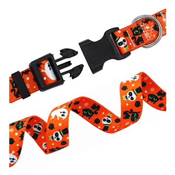 Stylish Mihqy Halloween Dog Collar for Medium Large Dogs