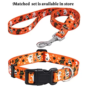 Stylish Mihqy Halloween Dog Collar for Medium Large Dogs