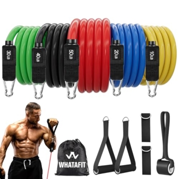 WHATAFIT Resistance Bands Set for Full Body Home Workouts