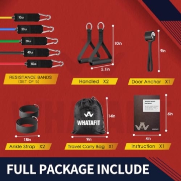 WHATAFIT Resistance Bands Set for Full Body Home Workouts