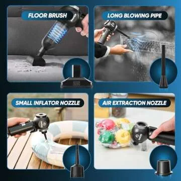 Saker Portable Car Vacuum Cordless 20000PA 6 in 1 Multifunctional Handheld Vacuum 7800mAH with Brushless Motor, Window Breaker and Seatbelt Cutter for Car Home and Office SW-102