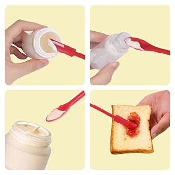 Mini Spatula Silicone Spatula Set - Cuttte 2pcs Small Makeup Scrapers for Cosmetics, Reusable Beauty Tiny Tools, Thin Jar Scraper, Get Last of Makeup Out, Black and Red