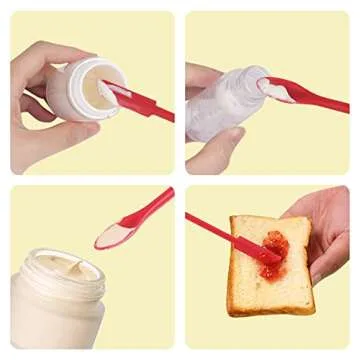 Mini Spatula Silicone Spatula Set - Cuttte 2pcs Small Makeup Scrapers for Cosmetics, Reusable Beauty Tiny Tools, Thin Jar Scraper, Get Last of Makeup Out, Black and Red