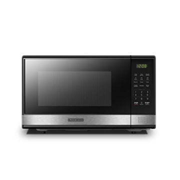 BLACK+DECKER EM031MB11 Digital Microwave Oven with Turntable Push-Button Door, Child Safety Lock, 10...
