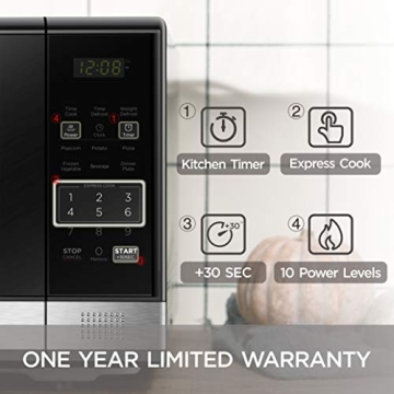 BLACK+DECKER EM031MB11 Digital Microwave Oven with Turntable