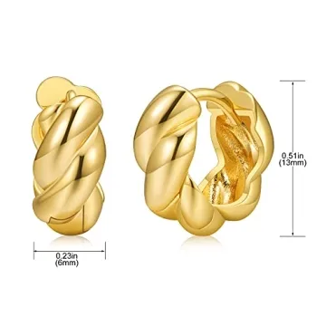 Chunky Gold Hoop Earrings for Women - Elegant Huggies