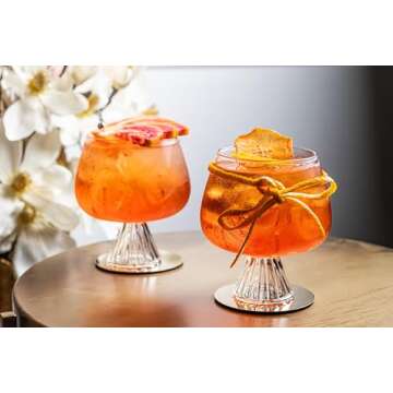 GLASSIQUE CADEAU Venice Goblet Cocktail Glasses for Gin Tonic, Aperol Spritz,Sangria | Modern Glassware Collection | Set of 4 | 17 oz Light Borosilicate Glass Balloons for Home Bar Drinks