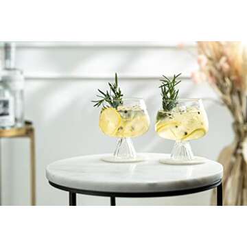 GLASSIQUE CADEAU Venice Goblet Cocktail Glasses for Gin Tonic, Aperol Spritz,Sangria | Modern Glassware Collection | Set of 4 | 17 oz Light Borosilicate Glass Balloons for Home Bar Drinks