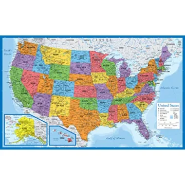 Laminated World and US Map Set - Educational Decor