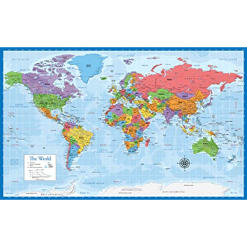 Laminated World and US Map Set - Educational Decor