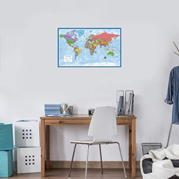 Laminated World and US Map Set - Educational Decor
