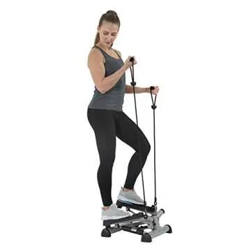 Efitment Mini Stepper Steppers for Exercise at Home Stair Step Cardio Thigh Master Workout Equipment Fitness Pedal Exerciser Non-Slip Pedals with Resistance Bands LCD Digital Monitor Climber - S023