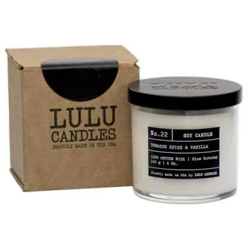 Lulu Candles | White Bamboo | Luxury Scented Soy Jar Candle | Hand Poured in The USA | Highly Scented & Long Lasting (6 Oz.)