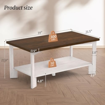 Cozyman Walnut Coffee Table Elegant Design for Home