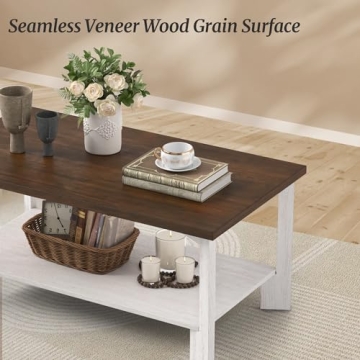 Cozyman Walnut Coffee Table Elegant Design for Home