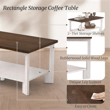 Cozyman Walnut Coffee Table Elegant Design for Home