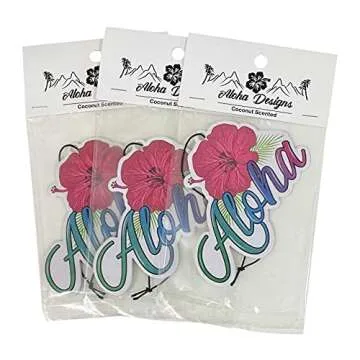 Aloha Designs 3 Pack Coconut Air Freshener for Cars