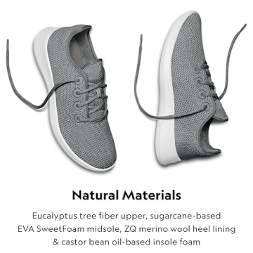 Allbirds Women’s Tree Runners Everyday Sneakers, Machine Washable Shoe Made with Natural Materials - Mist (White Sole) - 6 Medium