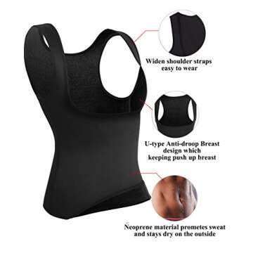 Rolewpy Women Sweat Neoprene Waist Trainer Hot Slimming Sauna Vest Tummy Control Body Shaper for Weight Loss