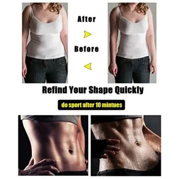 Rolewpy Women Sweat Neoprene Waist Trainer Hot Slimming Sauna Vest Tummy Control Body Shaper for Weight Loss