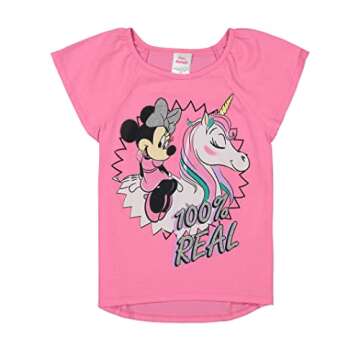 Disney Minnie Mouse Toddler Girls 4 Piece Outfit Set: T-Shirts Legging Shorts Pink/Heather Gray 4T