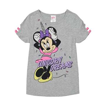 Disney Minnie Mouse Toddler Girls 4 Piece Outfit Set: T-Shirts Legging Shorts Pink/Heather Gray 4T