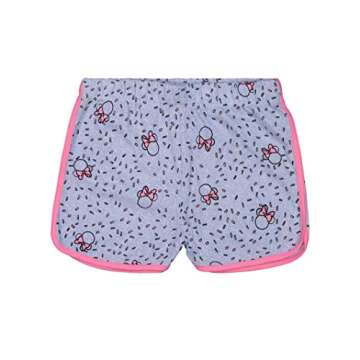 Disney Minnie Mouse Toddler Girls 4 Piece Outfit Set: T-Shirts Legging Shorts Pink/Heather Gray 4T