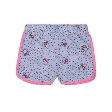 Disney Minnie Mouse Toddler Girls 4 Piece Outfit Set: T-Shirts Legging Shorts Pink/Heather Gray 4T