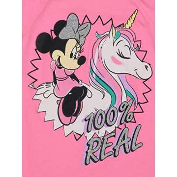 Disney Minnie Mouse Toddler Girls 4 Piece Outfit Set: T-Shirts Legging Shorts Pink/Heather Gray 4T