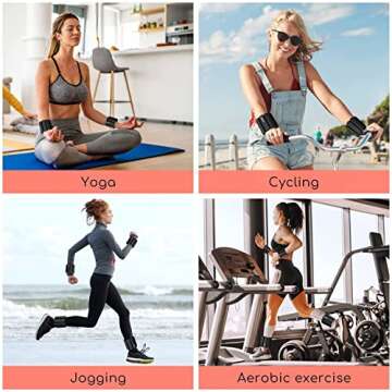 TOPESCT Adjustable Wrist Weights - Set of 2 (1lb Each) | Wearable Wrist & Ankle Weights Bracelet for Yoga, Dance, Barre, Pilates, Cardio, Aerobics, Walking (1lb/each, Black)