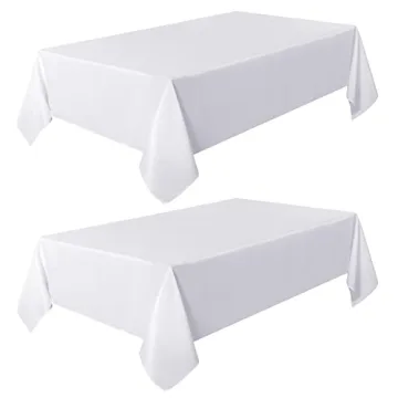 Sancua 2 Pack White Tablecloth - Stain Resistant
