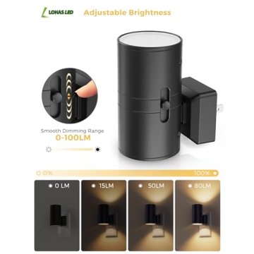 LOHAS LED Night Light Dimmable Dusk to Dawn Sensor