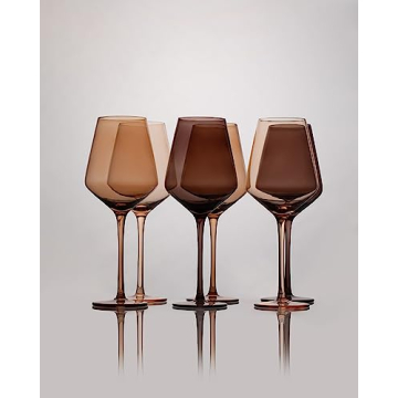 Hand-Blown Colored Wine Glasses Set of 6 - Venus Collection