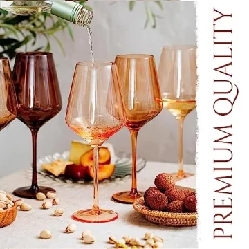 Hand-Blown Colored Wine Glasses Set of 6 - Venus Collection