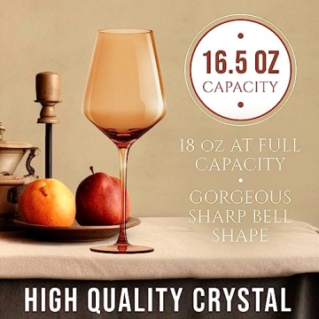 Hand-Blown Colored Wine Glasses Set of 6 - Venus Collection