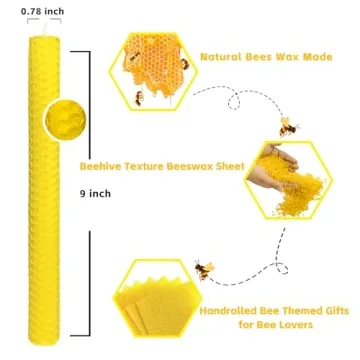 Lacaser 9" Beeswax Taper Candles Set, Dripless & Smokeless